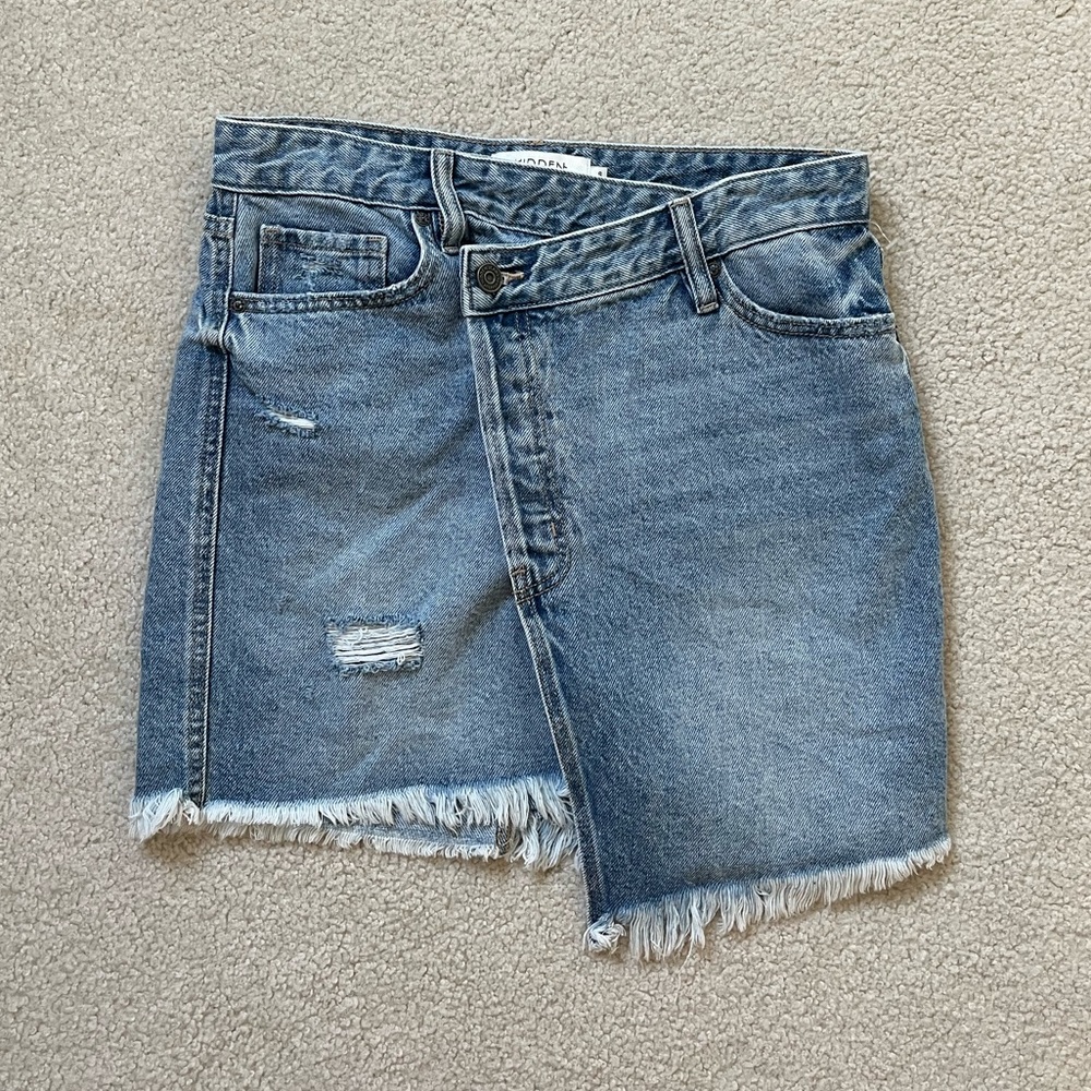 Asymmetrical Denim Skirt